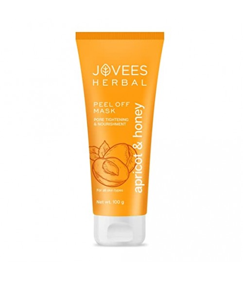 Jovees Herbal Apricot & Honey Peel Off Mask 120 ML | For Pore Tightening and Skin Nourishment | All Skin Types | Paraben & Alcohol Free 